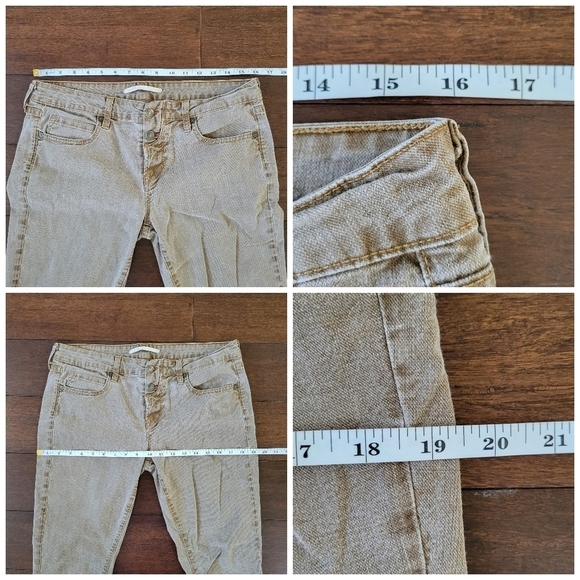 Vince Luce Crop Low Rise Button Fly Stretch Skinny Jeans Size 31 Dark Camel - Picture 7 of 9